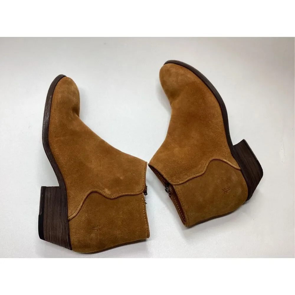 Frye carson brown bronze piping suede boots‎